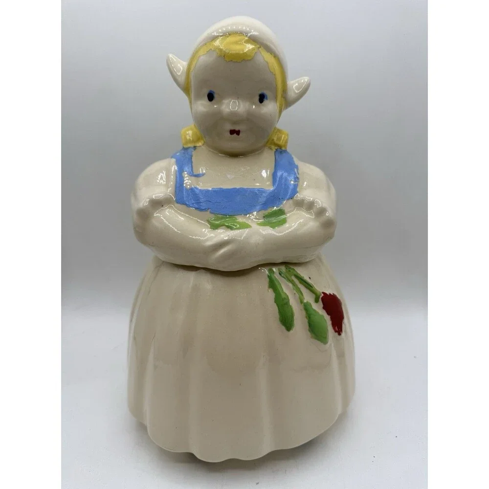 Vintage Dutch Girl Cookie Jar 1950s : Hand Painted American Pottery Company ?